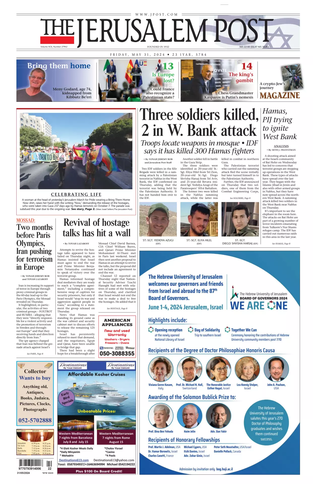 Prima-pagina-the jerusalem post-edizione-di-oggi-31-05-2024